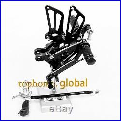 For Honda CBR600 F4i 2001-2006 Black CNC Adjustable Rearset Footpegs Rear Set