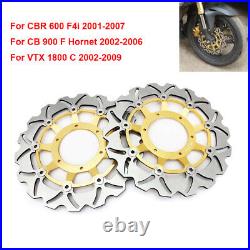 Front Brake Discs For CBR 600 F F4i 01-07 CB 900 F Hornet 02-06 VTX 1800 C 02-09