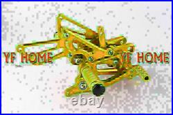 Gold Motorcycle Rearsets Foot pegs fit Honda CBR 600RR F5 2007-2014 New