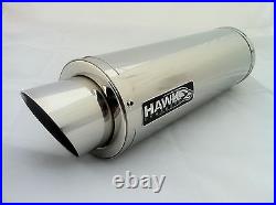 Hawk Honda CBR 600 FS Sport, 01-02 Stainless Steel Stubby GP Race Exhaust Can