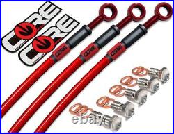 Honda CBR600 F3 Brake Lines 1995-1997 1998 Front Rear Red Translucent Stainless