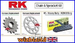 Honda CBR600 FH, FJ, FK, FL 1987-1990 Motorcycle RK Black KS Chain & Sprocket Kit