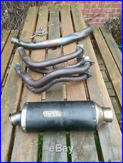 Honda cbr600 f4 fs full akrapovic race exhaust with carbon can