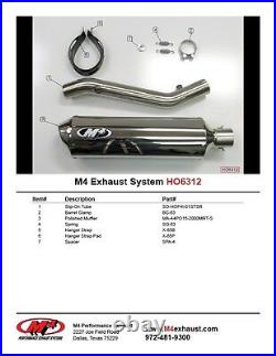 M4 Exhaust Honda CBR600F4i 2001-2003 Slip on system with POLISHED muffler
