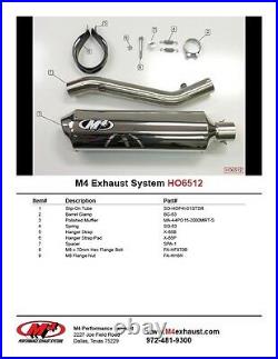 M4 Exhaust Honda CBR600F4i 2004-2007 Slip on system with POLISHED muffler