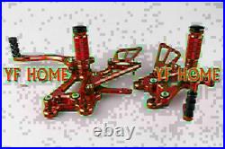 Motorcycle Rearsets Foot pegs For Honda 03-06 CBR 600RR & 04-07 CBR 1000RR Red