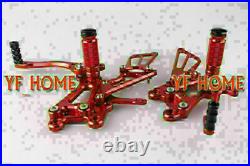 Rearsets Foot pegs For Honda 03-06 CBR 600RR & 04-07 CBR 1000RR Red Motorcycle