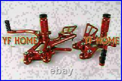 Red Motorcycle Rearsets Foot pegs fit Honda CBR 600RR F5 2007-2014
