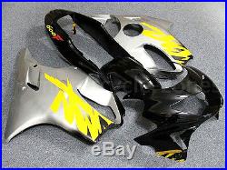 Silver Black Yellow Fairing Bodywork Injection For Honda CBR 600 F4 1999-2000