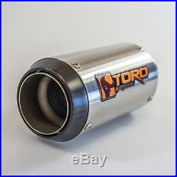 Toro T1 Brushed Stainless Steel / Carbon GP Exhaust for Honda CBR 600 F4i 01-06